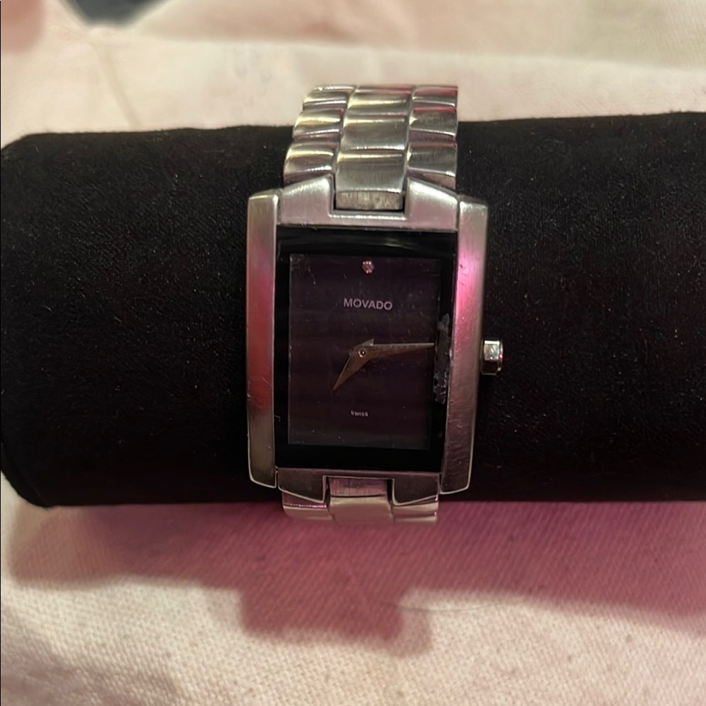 Movado Silver and Black Men's Watch